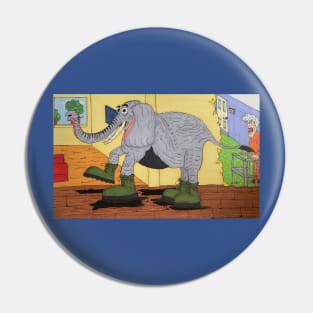 Elephant in Combat Boots Pin