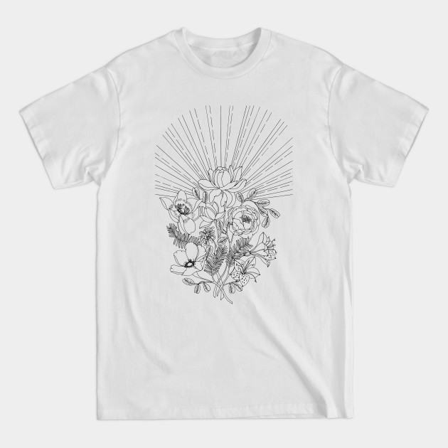 Discover Rising Sun Floral with Details - Flowers - T-Shirt