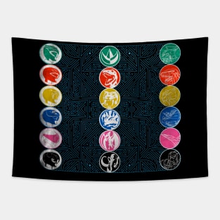 Power Coins, Zords and Helmets Tapestry