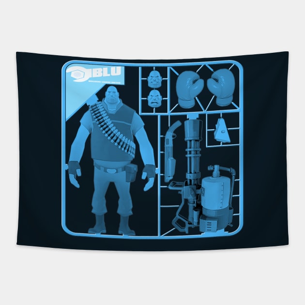Team Fortress 2 - Heavy Weapons Guy Model Sprue - Blu Tapestry by Reds94