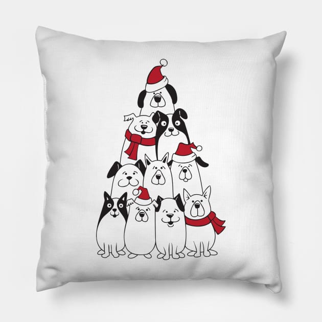 Doggie Christmas Tree Pillow by CraftyBeeDesigns