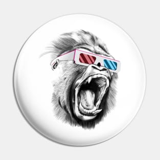 Cool Monkey With Glasses Pin