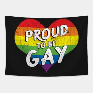 Proud To Be Gay Rainbow Heart Gift graphic Tapestry