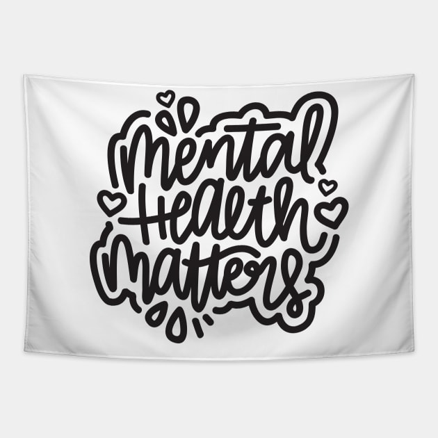 Mental Health Matters - Dark Gray Tapestry by hoddynoddy