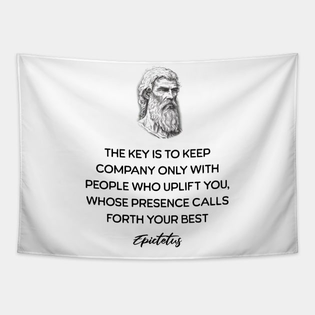 Epictetus Stoicism Quote Tapestry by Stoic King