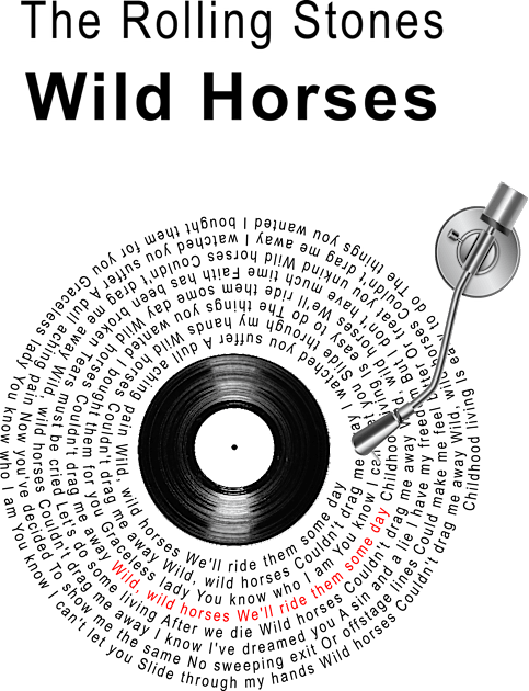 WILD HORSES LYRICS ILLUSTRATIONS Kids T-Shirt by Vansa Design