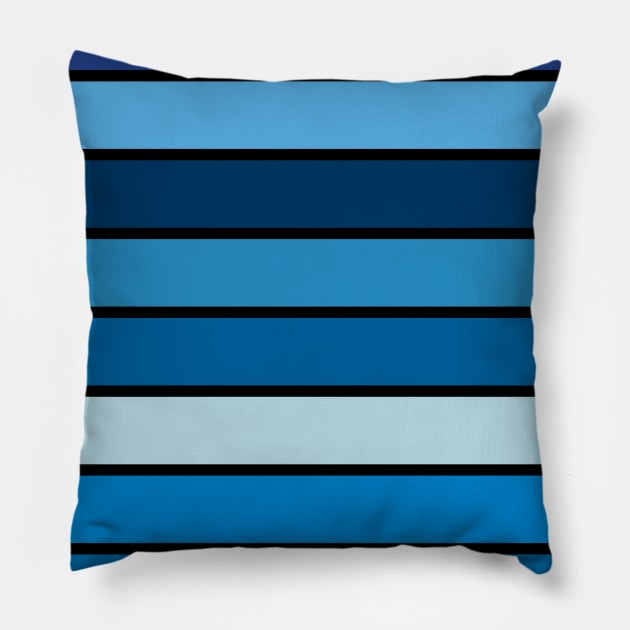 Shades of Blue Stripes Pillow by Brobocop