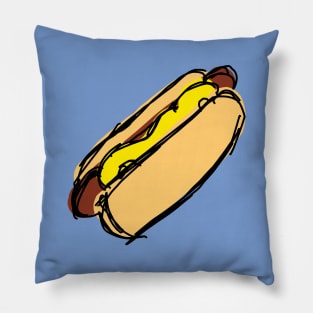 Hot Dog with Mustard Pillow