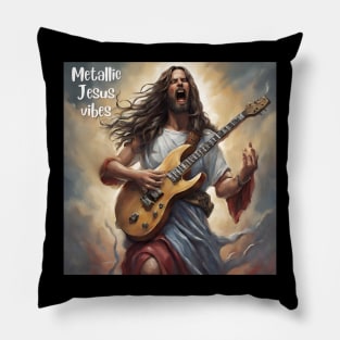 Jesus Meme | Metallic Jesus vibes Pillow