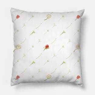 WC Diagonal floral - pink & whites (2 of 3) Pillow