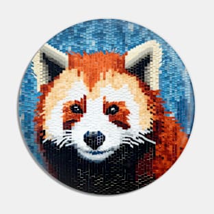 Red Panda Animal Art Decor Paint Mosaic Pin