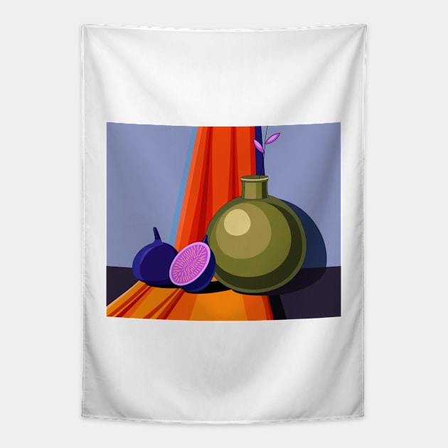 Bright still life with figs Tapestry by Gerchek