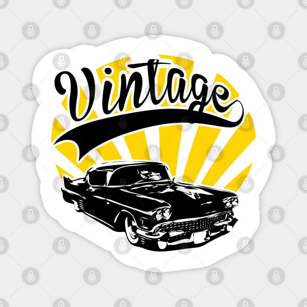 Classic Cars Retro Design Magnet by SeijiArt