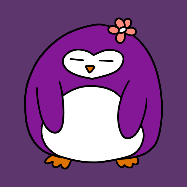 Purple Flower Penguin by saradaboru