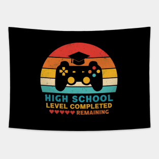 Retro Style High School Level Completed Graduation Tapestry