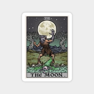 The Moon Halloween Tarot Card Werewolf Jack O Lantern Crab Magnet