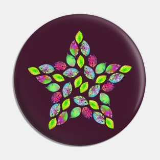 Neon leaf star - color your life! Pin