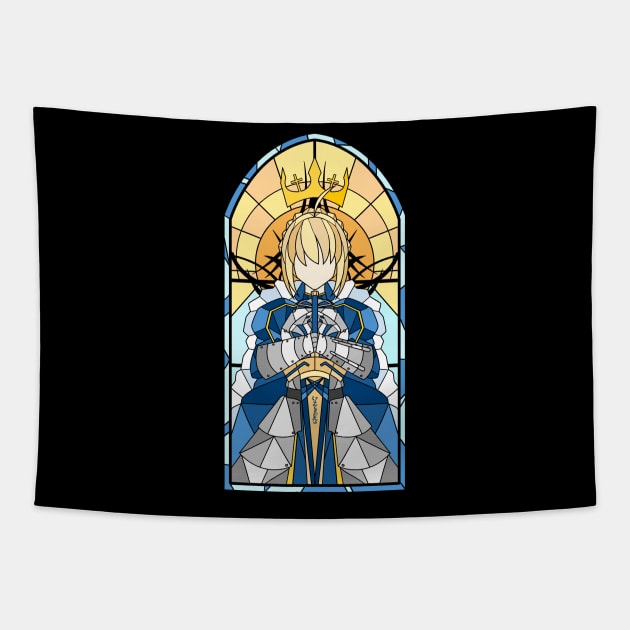 Stained Glass Saber Artoria Tapestry by kinokashi