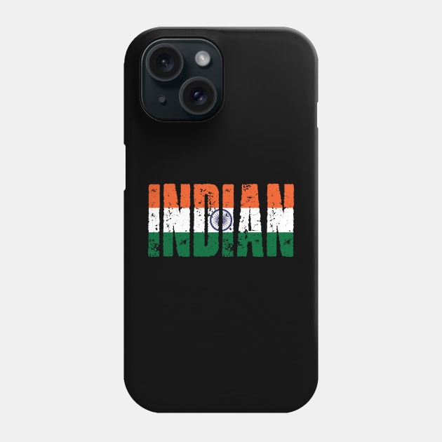 Indian Text with India Flag Vintage Phone Case by zurcnami