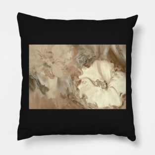 Abstract Neutral Flowers Floral Design Warm Beige Tones Art Pillow