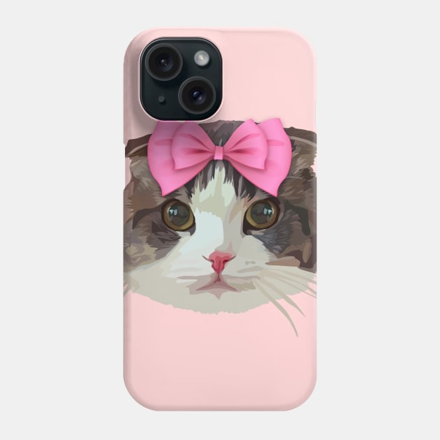 Pink Bow Cat Phone Case by thedailysoe