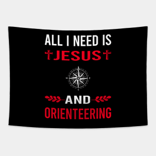 I Need Jesus And Orienteering Orienteer Navigation Tapestry