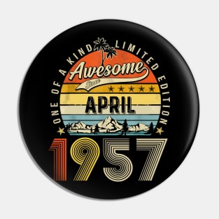 Awesome Since April 1957 Vintage 66th Birthday Pin