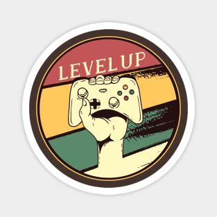 Gaming Level Up Nerds Vintage Retro Style Design Magnet