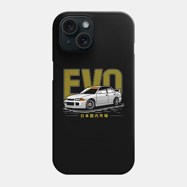 JDM car Mitsubishi Lancer Evo Phone Case by celengan