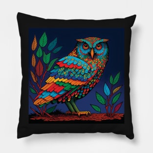 Colourful Mosaic Owl Pillow