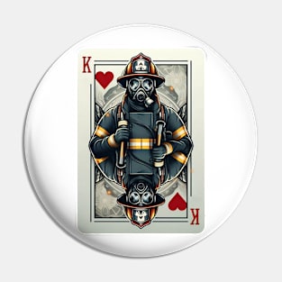 Firefighter Playing Card Pin