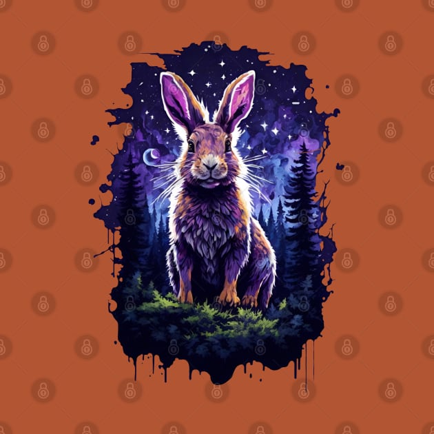 Giant rabbits night in the forest by Mysooni