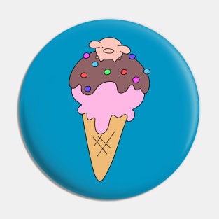 Icecream Cone Pig Pin