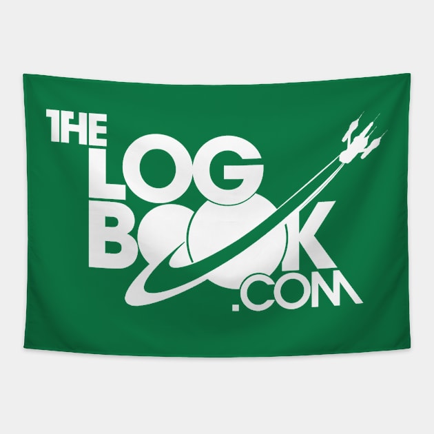 theLogBook.com New Logo in white - spacial edition Tapestry by thelogbook