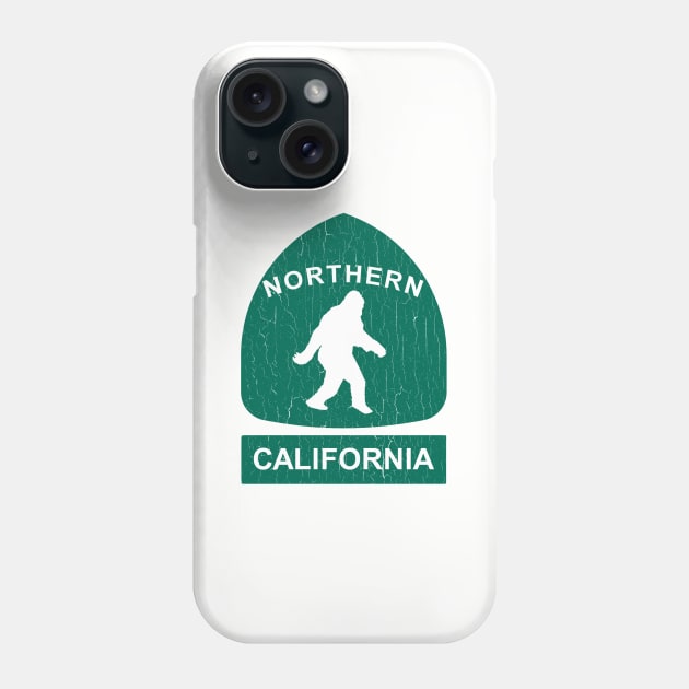 Northern California Bigfoot Sign (vintage look) Phone Case by robotface