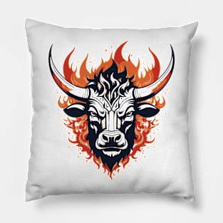 Fierce Taurus Bull - Graphic Design Pillow