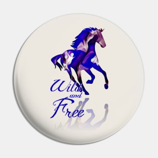 Wild and Free Horse Art - Blue Pin