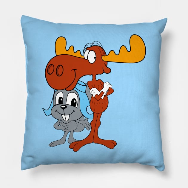 Rocky & Bullwinkle - Big Heads Pillow by LuisP96