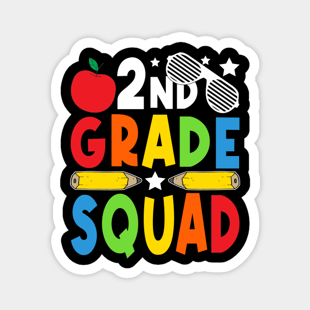 2nd Grade Squad Teachers Boys Girls Funny Back To School Magnet by drag is art