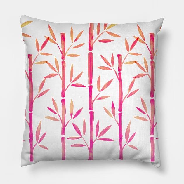 Pink Bamboo Pillow by CatCoq