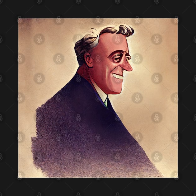 Franklin Roosevelt Portrait | Cartoon style by Classical