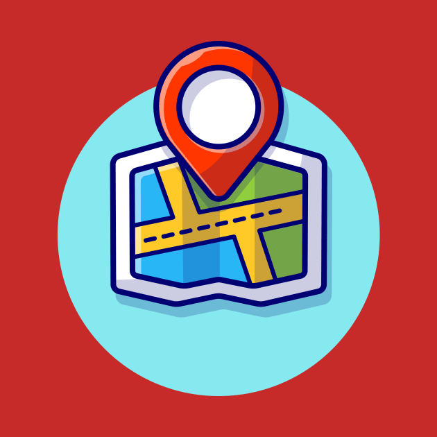 Maps Cartoon Vector Icon Illustration by Catalyst Labs