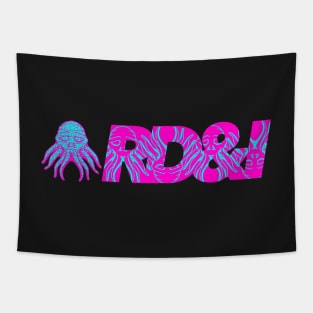 RD&I Skulltopus with text Tapestry