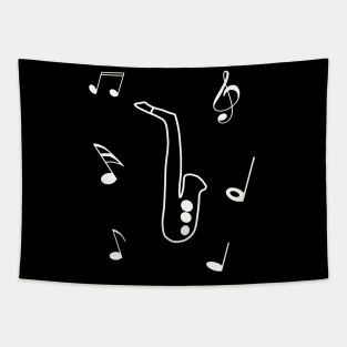 Saxophone Player Musical Note Dance classical Jazz Tapestry