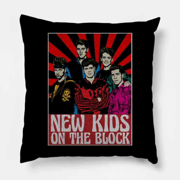 NKOTB 80s Pop Art Fan Art Pillow by Motor Lipat