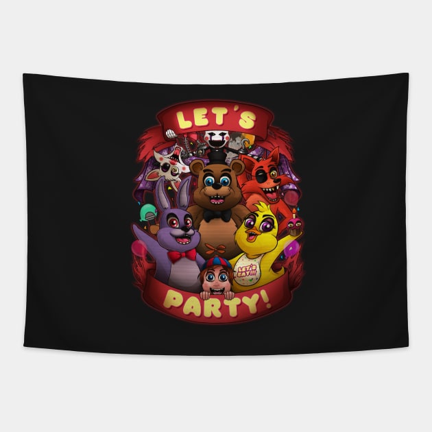 FNAF Let's Party Tapestry by ChristaDoodles