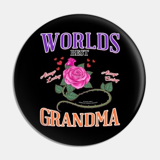 World's Best Grandma Mothers Day Novelty Gift Pin