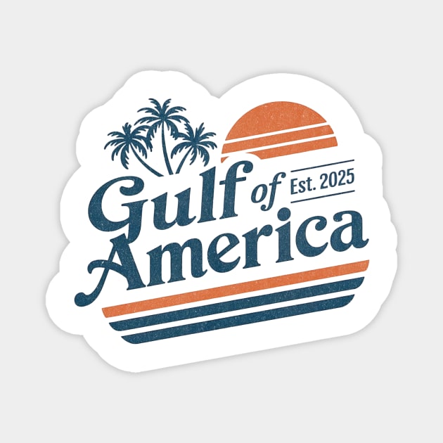 Retro Vintage Gulf of US America 2025 – USA Coastal Travel & Beach Life Magnet by ArtistTee ⭐⭐⭐⭐⭐