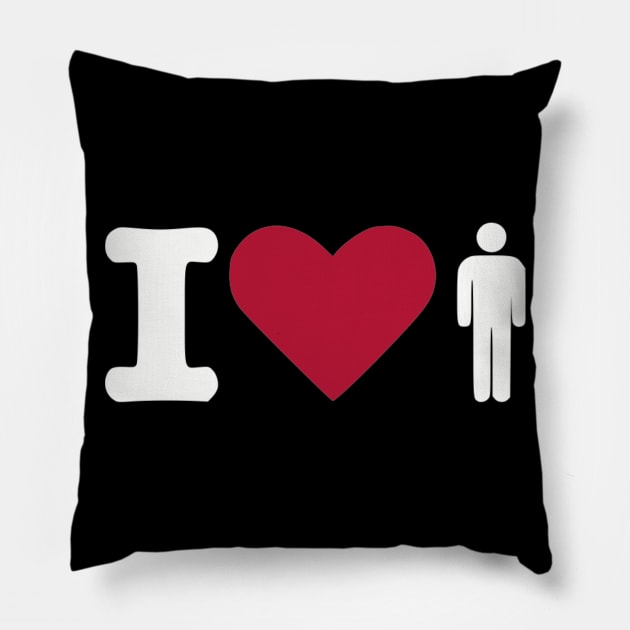 I love Men - Heart Pillow by Designzz