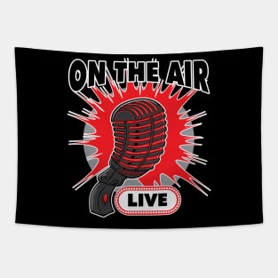 On The Air Live Vintage Microphone Tapestry